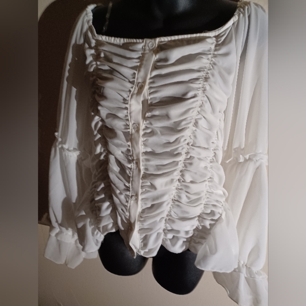 WO WO WOMEN PUFF BLOUSE